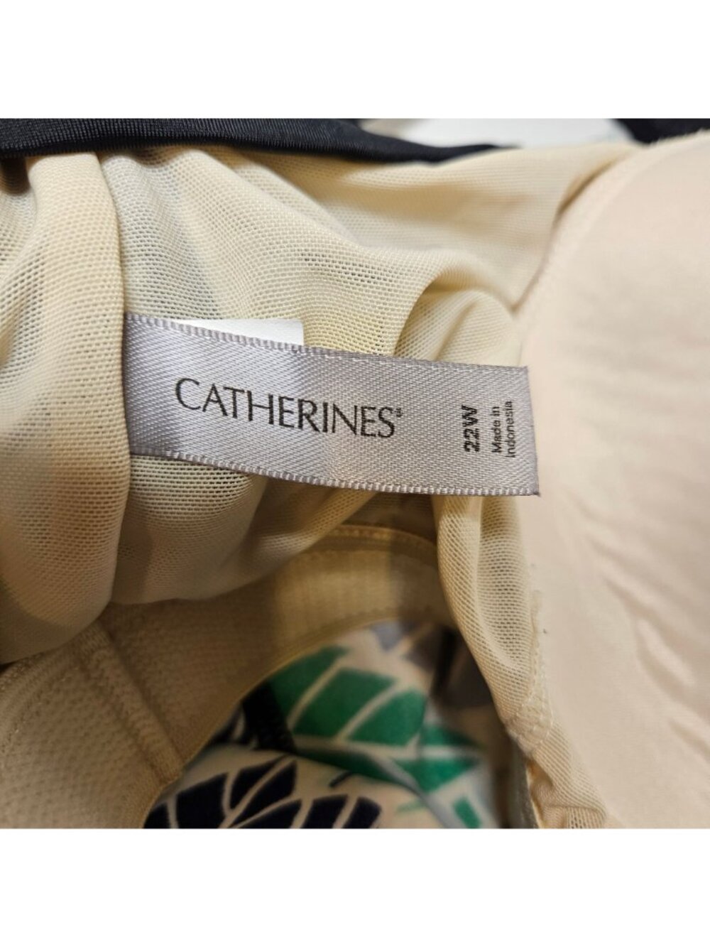 Catherines Top 22W Green Black Blue Yellow Swimsuit Top Tankini Tank Adjustable - Picture 8 of 12